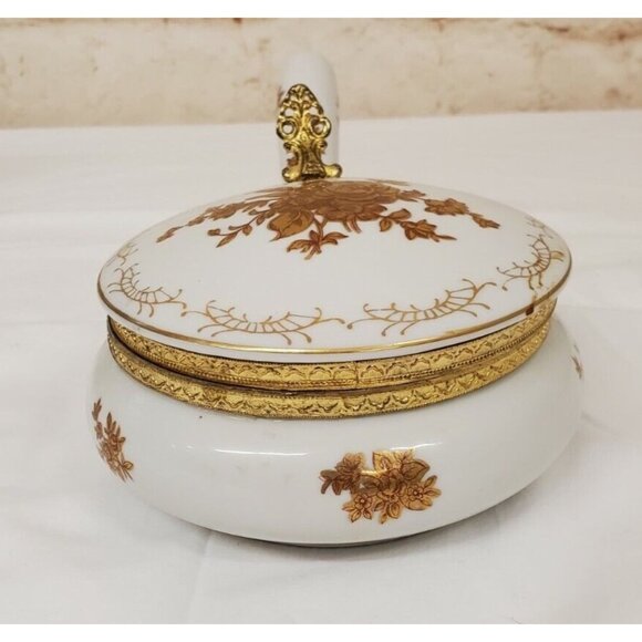 10" Silent Butler Crumb Catcher Gold Floral Andrea by Sadek Japan - Picture 6 of 8
